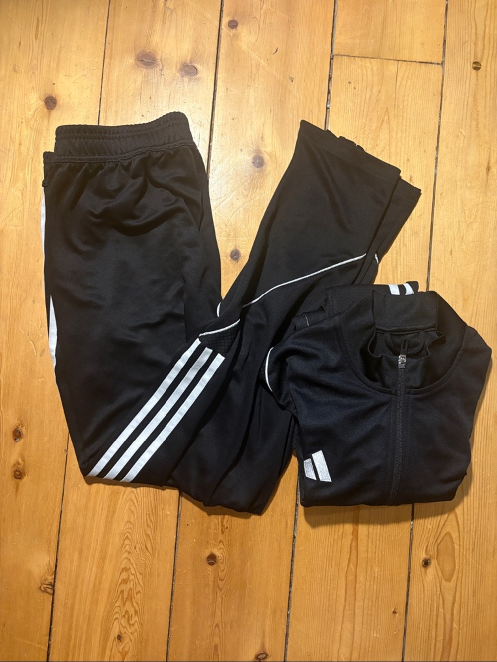 adidas Black & White Men’s Athletic Track Jacket and Pants